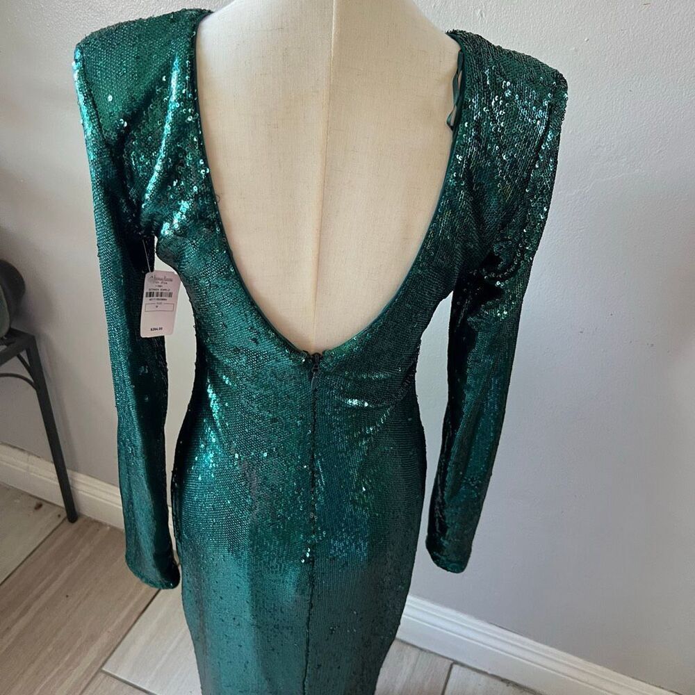 Dress the Population Natalie Dress, Style# DDR270-1233, Size medium Deep Emerald - Picture 5 of 11